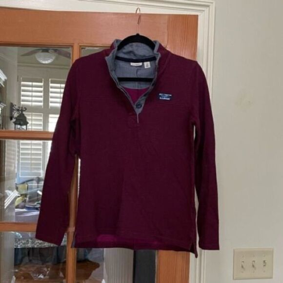 L.L Bean Soft Cotton Rugby Sweater Small Petite - Picture 2 of 7